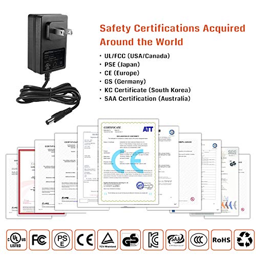 UL Listed 15V 2A Power Supply, 100-240V AC to 15VDC 2000mA Wall Charger Replacement Adapter with 5.5mm x 2.1mm /2.5mm, 3.5 x 1.35mm, 4.8mm x 1.7mm Output Jack for AIMTOM SPS-155 and Small Electronics