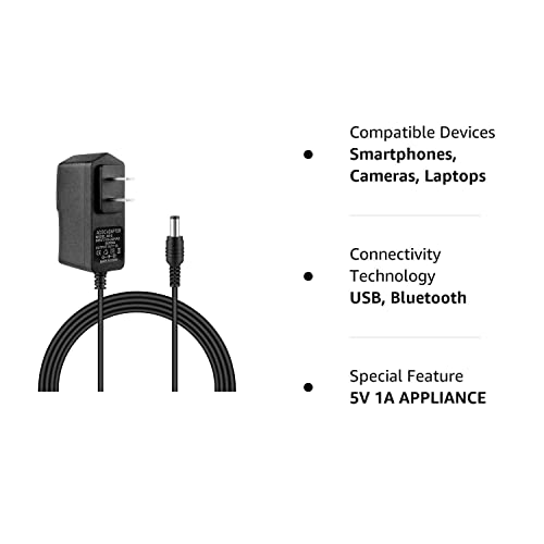 5V 1A AC Adapter, Waysse 5V 1A Power Supply DC Power Adapter,100V-240V Slim Design AC Power Adapter Wall Charger for Android Tablets Webcam Routers Toys Recorder Speaker & More DC 5V Devices