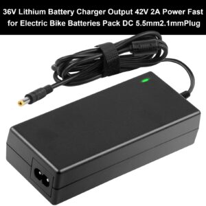 42V 2A Charger Fast Charge (Round tip 5.5 x 2.1mm Connector! Pls Check!) for Jetson, Gotrax, Hiboy, Swagtron and Other Brands Electric Equipment (Fit 36V Lithium Battery Pack)