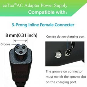 eeTao 3-Prong 42V AC/DC Adapter Charger Compatible with Evercross HY-A21 HYA21 36V 2Ah 72Wh 36VDC Lithium Li-ion Battery Model HLT-118C-4201000 HLT-118C4201000 Shenzhen Hyleton Power Supply Cord