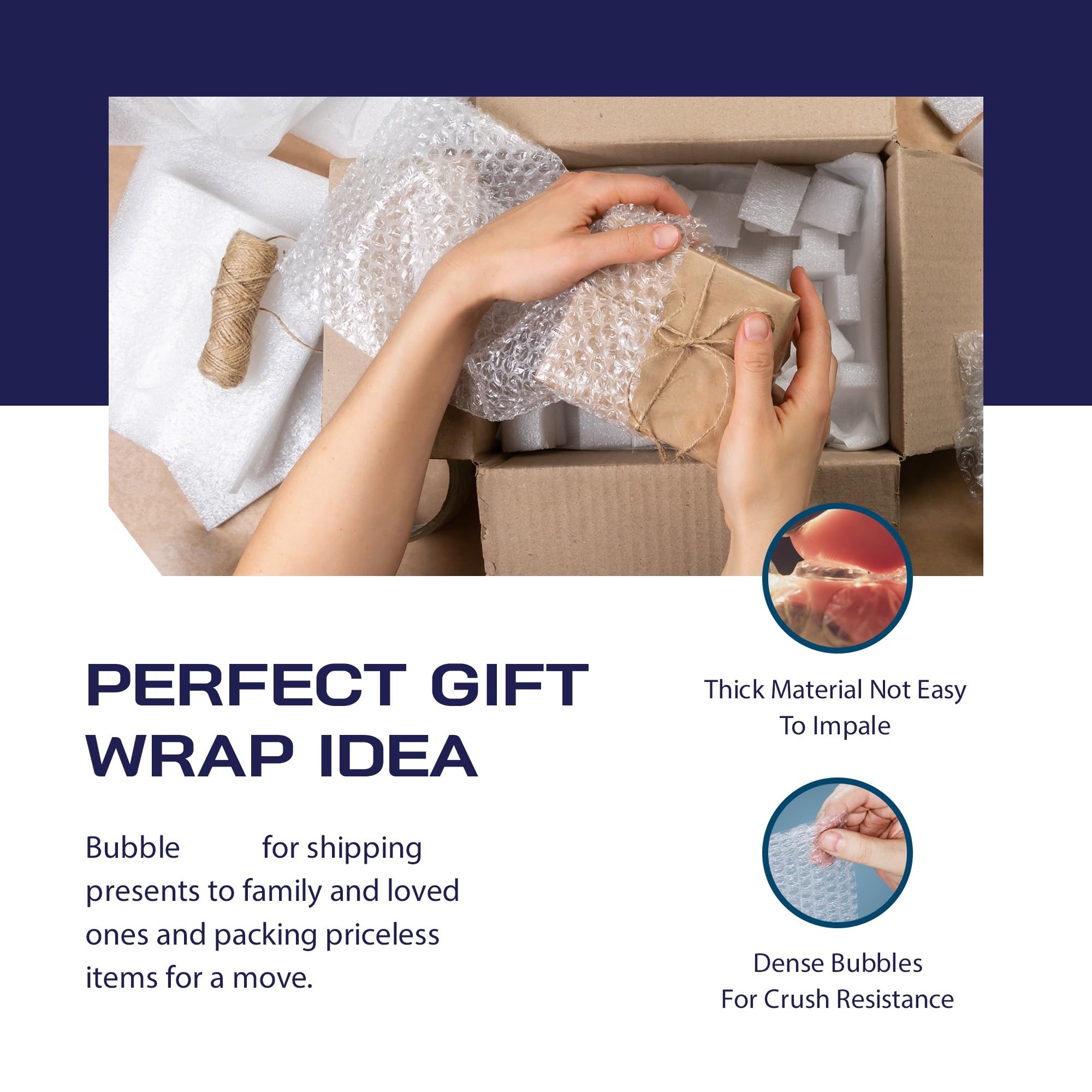 Protective Bubble Cushioning Wrap Roll - 225FTx12IN Multipurpose Clear Bubble Roll for Packing, Scratch Resistant - 3/16 Dense Bubble Packing Wrap for Moving and Shipping, Perforated Every 12IN