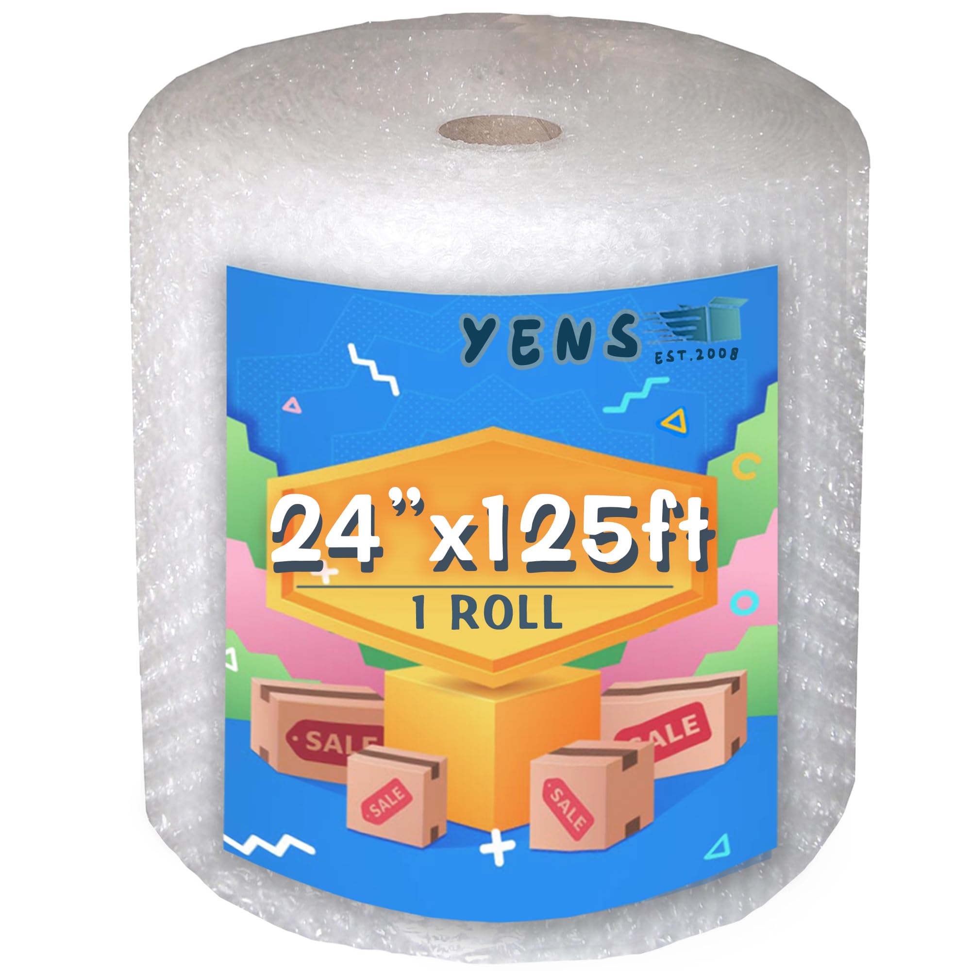 Yens Bubble Cushioning Roll 125 ft 24 inch width 1/2 Perforated Bubble Roll Large (24"- 125 FEET)