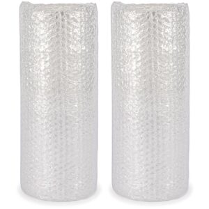 SteadMax 2 Pack Bubble Cushioning Wrap Rolls, 12” x 20’ Total, 3/16” Bubbles, Perforated Every 12”, Packing, Shipping, Moving Supplies (Pack of 2)