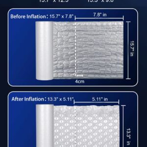 SOLTECH Inflatable Air Bubble Film Cushioning Wrap Rolls,Perforated, Easy to Tear,Large Air Bubble, 15.7 Inchx984 Feet Total,Packing, Industrial, Business Bubble Supply (Perforated Line 7.8" in)