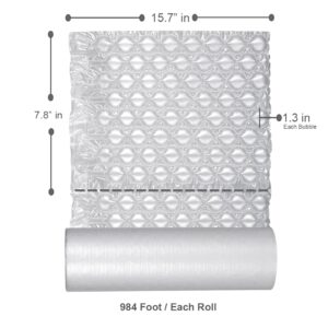 SOLTECH Inflatable Air Bubble Film Cushioning Wrap Rolls,Perforated, Easy to Tear,Large Air Bubble, 15.7 Inchx984 Feet Total,Packing, Industrial, Business Bubble Supply (Perforated Line 7.8" in)