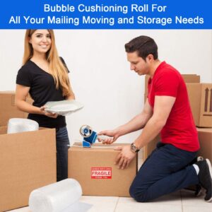 2-pack Bubble Cushioning Wrap Rolls, 3/16" x 12" x 72' ft Total Bubble Packing Wrap,Cushioning Rolls Packing Supplies Perforated Everv 12 ",with 20 Fragile Stickers for Packing Moving Shipping