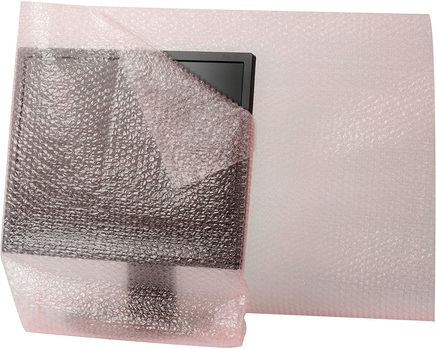 Mighty Gadget Pink Bubble Cushioning Wrap Rolls, 12" x 36’ ft, Perforated Every 12" for Packaging, Shipping, Mailing (AntiStatic)