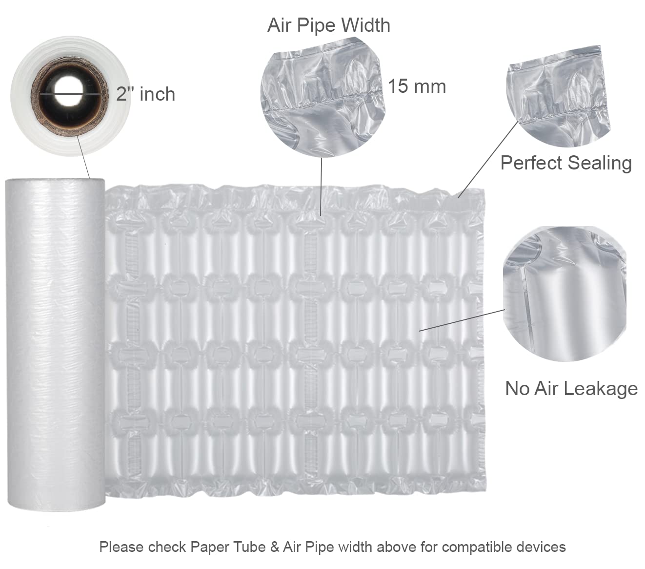 SOLTECH Inflatable Four Rows Bubble Film Cushioning Wrap Rolls,Perforated, Easy to Tear,Large Air Bubble, 15.7 Inchx984 Feet Total, Industrial, Business Bubble Supply (Perforated Line 9.84" in)