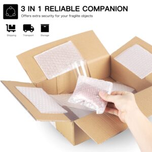 50Pcs Bubble Out Bags, 4 x 6Inches Bubble Wrap Small Bag, Double Walled Bubble Cushioning Bags for Packing Dishes Moving, Shipping, and Packing Supplies for Glasses Plates