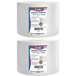 Mighty Gadget 200 feet Small Bubble Perforated Every 12” Cushioning Wrap for Moving & Shipping Bubble Packing Wrap Fragile Items for Extra Protection Clear Bubble Roll Moving Supplies