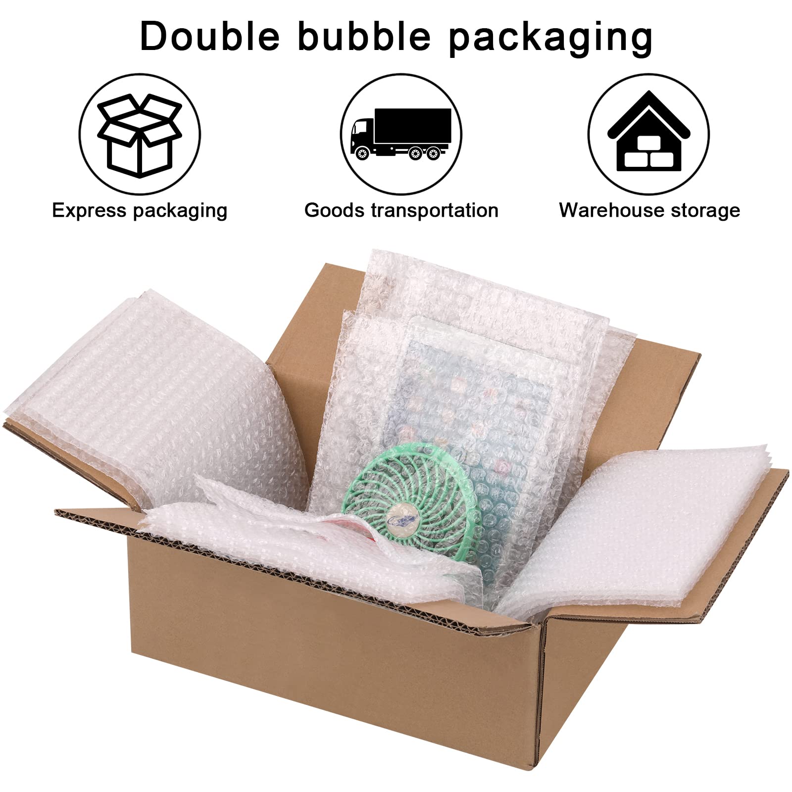 50Pcs Bubble Out Bags Pouches 8"x 10" Bubble Pouches Cushioning Packaging Bags, Double Walled Cushioning Bags Thickening Shockproof Foam Bags for Moving, Shipping, and Storage