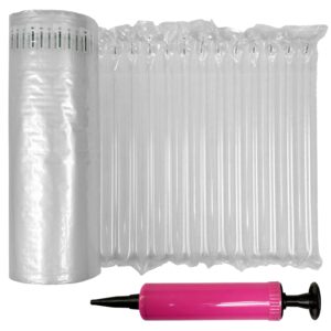 buena goods 10 inch x 144 feet inflatable bubble cushioning wrap roll - includes free pump - large heavy duty air pillows for shipping - shipping air pillows - moving supplies - wine bottle protector