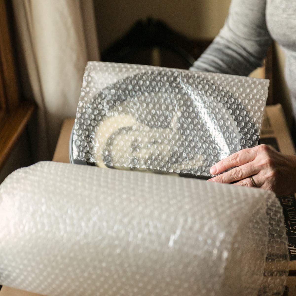 Duck Brand Bubble Wrap Roll, Original Bubble Cushioning, 12" x 150', Perforated Every 12" (284054)