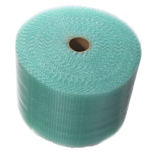 bubblefast! 1 roll of 150' x 12" small (3/16") green bubble cushioning wrap made from recycled materials 150 sq ft total