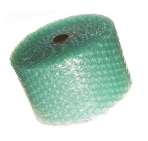 bubblefast! 1 roll of 62.5' x 12" large (1/2") green bubble cushioning wrap made from recycled materials 62.5 sq ft total