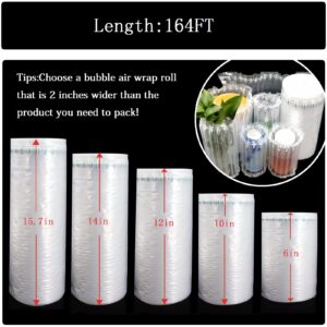 YUANSHAO Bubble Cushioning Wrap Roll,14inx164ft,Inflatable Bubble Cushioning Roll for Heavy Duty Packing/Moving,Breakable Shipping Supplies,Packing Materials,with 30 Fragile Stickers and Pum