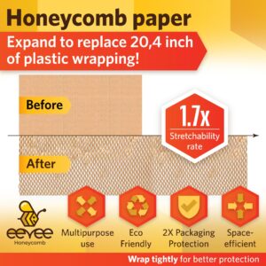 Honeycomb Packing Paper Sheets for Moving 12” x 12” Wrapping Paper Packing Sheets Honeycomb Bubble and Foam Wrap for Shipping Eco Friendly Packing Supplies for Moving 50 Pack