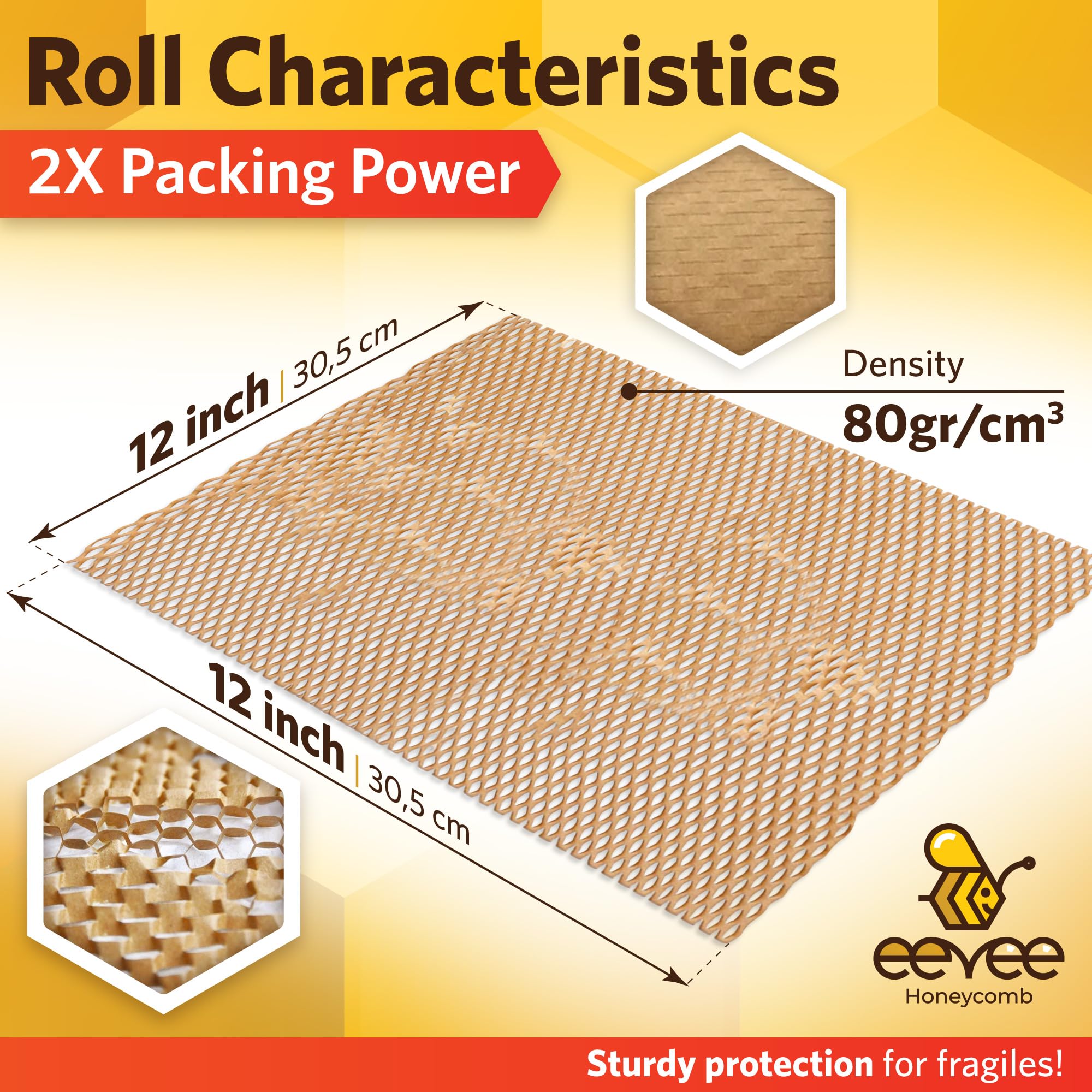 Honeycomb Packing Paper Sheets for Moving 12” x 12” Wrapping Paper Packing Sheets Honeycomb Bubble and Foam Wrap for Shipping Eco Friendly Packing Supplies for Moving 50 Pack