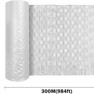 JZBRAIN Air Cushion Film Bubble Cushioning Wrap Inflatable Air Pillow Film Roll for Packaging, 1 Roll 400mm X 290mm X 300m X 0.02mm, ONLY Compatible with JZBRAIN 056C/YE310 Air Pillow Machine (74005)