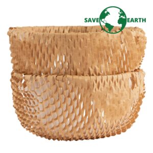 Eco-Friendly Honeycomb Wrapping Paper - 15" x 120' Roll with Fragile Stickers - Premium Packaging Solution for Fragile Items