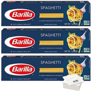 barilla pasta, spaghetti, 16 ounce, pack of 3 with bay area marketplace napkins