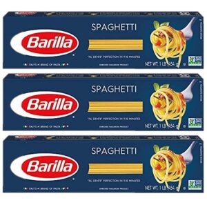 Barilla Pasta, Spaghetti, 16 Ounce, Pack of 3 with Bay Area Marketplace Napkins