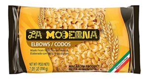 la moderna elbow pasta, noodles, durum wheat, protein, fiber, vitamins, 7 oz