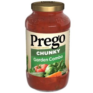 prego chunky garden combo pasta sauce, 23.75 oz jar