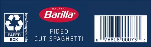 Barilla Fideo Cut Spaghetti Pasta, 16 oz. Box - Non-GMO Pasta Made with Durum Wheat Semolina - Kosher Certified Pasta