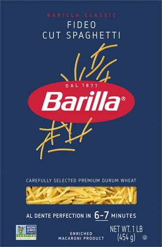 Barilla Fideo Cut Spaghetti Pasta, 16 oz. Box - Non-GMO Pasta Made with Durum Wheat Semolina - Kosher Certified Pasta