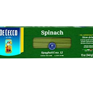 De Cecco Pasta, Spaghetti with Spinach, 12 Ounce (Pack of 12)