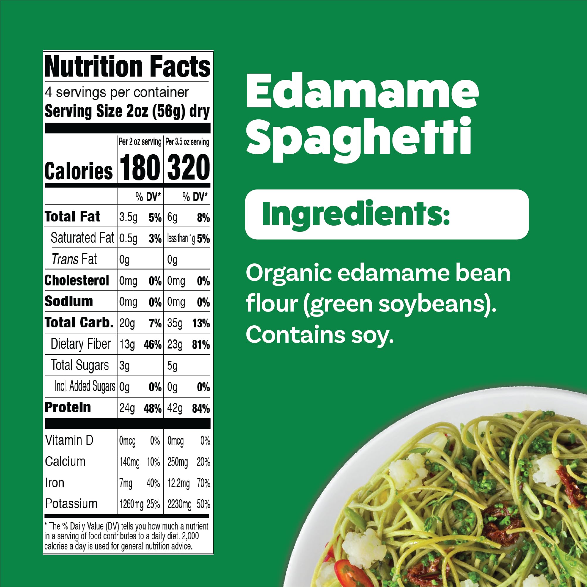 Explore Cuisine Organic Edamame Spaghetti - Pack of 6 (8 oz) - Easy-to-Make Gluten Free Pasta - High in Plant Protein & Fiber - Vegan, Keto Friendly, Non- GMO, Kosher - 24 Total Servings