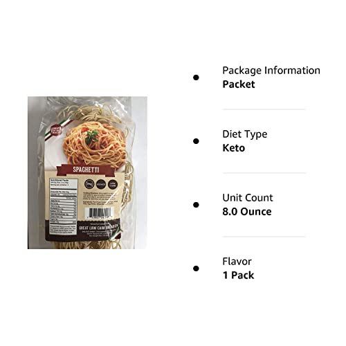 Low Carb Pasta, Keto Pasta, Great Low Carb Bread Company, Non GMO, Spaghetti Pasta 8 oz.