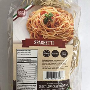 Low Carb Pasta, Keto Pasta, Great Low Carb Bread Company, Non GMO, Spaghetti Pasta 8 oz.