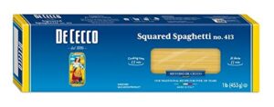 de cecco semolina pasta, square spaghetti, 1 lb