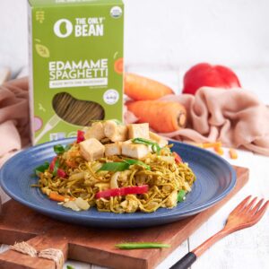 The Only Bean - Organic Edamame Spaghetti Pasta - High Protein, Keto Friendly, Gluten-Free, Vegan, Non-GMO, Kosher, Low Carb, Plant-Based Bean Noodles - 8 oz (1 Pack)