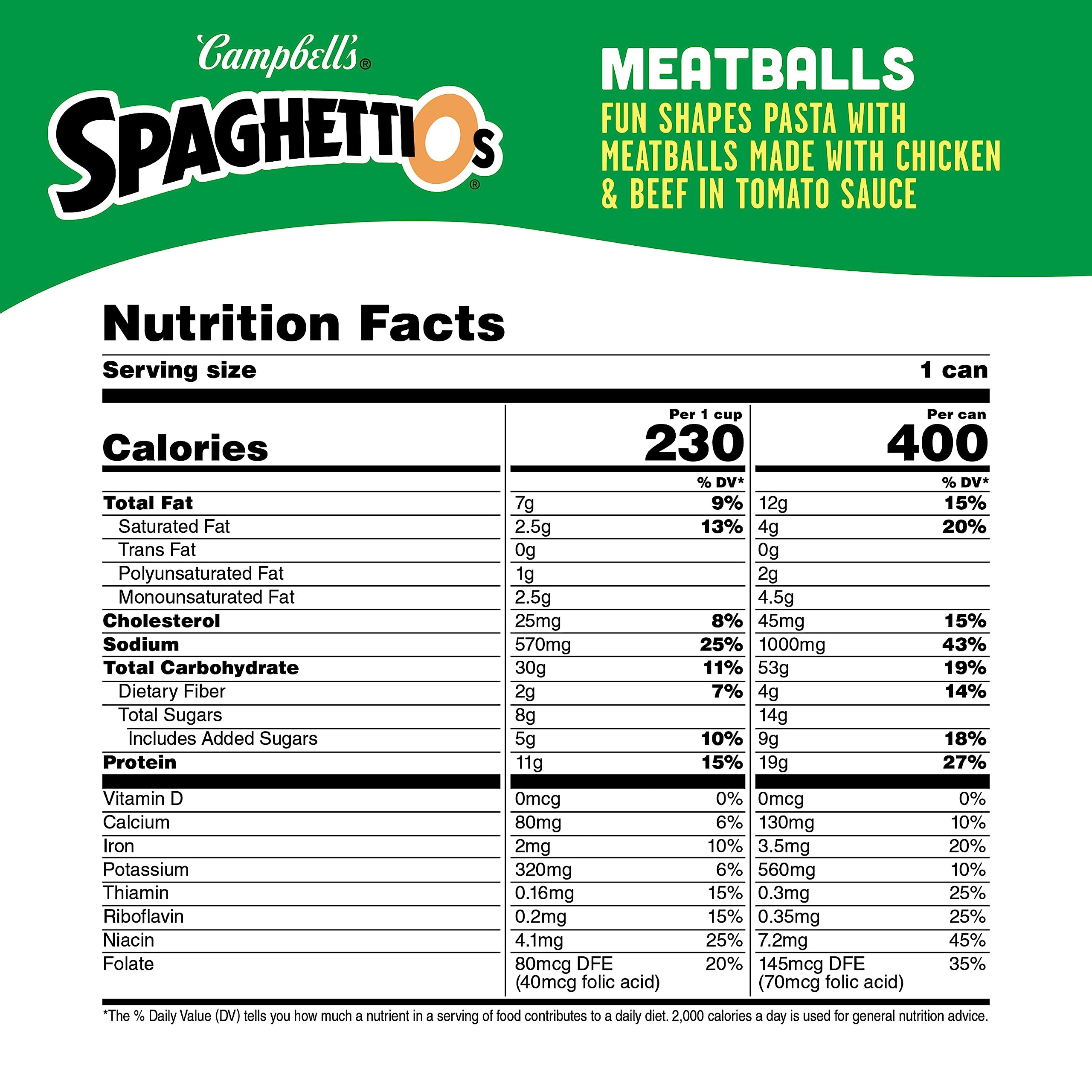 SpaghettiOs Super Mario Bros Canned Pasta with Meatballs, 15.6 oz Can (Pack of 12)