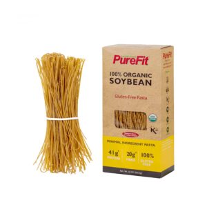 PureFit - Soy Bean Low Carb Pasta (10 Oz/5 servings) - Organic Spaghetti noodles, Gluten Free pasta, Keto Friendly, High Protein, Non-GMO, Kosher, Plant-Based Protein, Bean Noodles