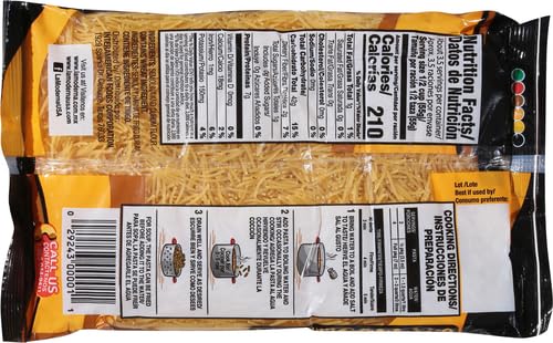 La Moderna Vermicelli Pasta, Noodles, Durum Wheat, Protein, Fiber, Vitamins, 7 Oz