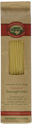 Montebello Organic Pasta spaghettie, 16 Ounce, 5 count