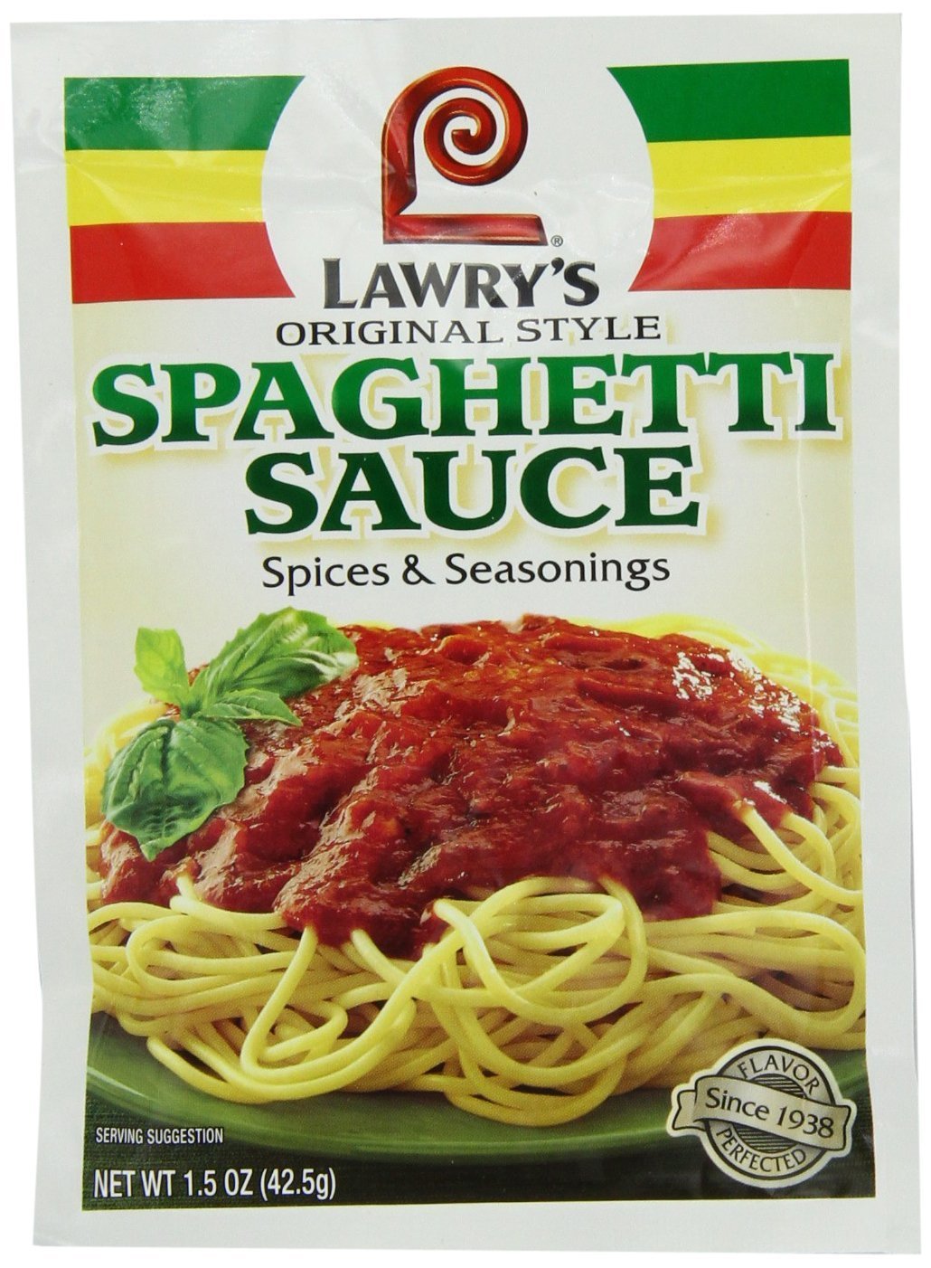 Lawry's Spaghetti Sauce Spice & Seasonings, Original Style, 1.5-Ounce Packets (5 Pack)