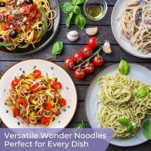 Wonder Noodles Keto Pasta - Spaghetti - Zero Carbs, Gluten-Free, Kosher, Vegan, Low-Calorie -Organic Konjac Noodles - (6 Individually Sealed Packs of 7oz each)