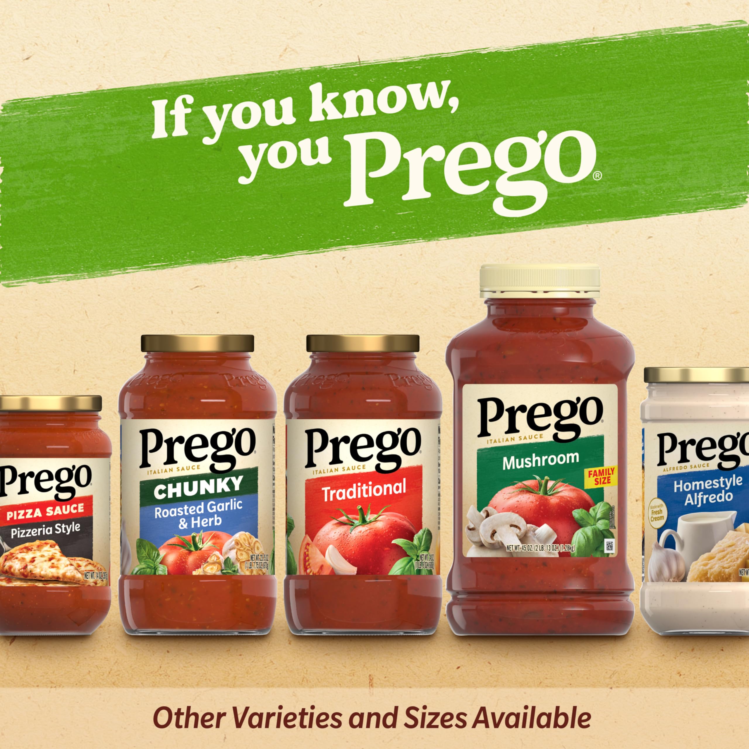 Prego Chunky Tomato with Garlic and Onion Pasta Sauce, 24 Oz Jar (Case of 12)