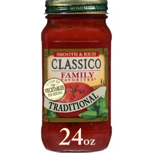 Classico Family Favorites Traditional Pasta Sauce (24 oz Jars, Pack of 8)