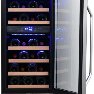 EdgeStar CWR263DZ 15 Inch Wide 23 Bottle Built-In Wine Cooler with Dual Cooling Zones