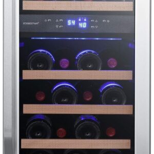 EdgeStar CWR263DZ 15 Inch Wide 23 Bottle Built-In Wine Cooler with Dual Cooling Zones