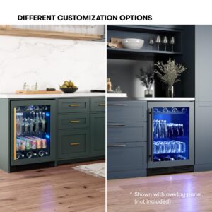 Zephyr Presrv Series 24 Inch Stainless Steel Freestanding or Built In Beverage Center 7 bottles, 108 12 oz cans (Door handle sold separately, and wood panel not included.)