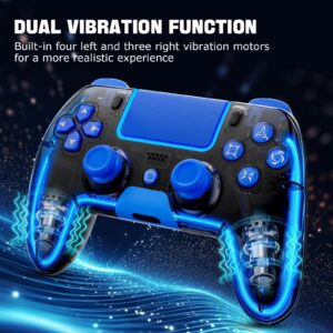 BRHE Wireless PS4Controller with Hall 3D Joysticks/RGB LED Lights/Programming Funtion,PS4Controller Remote Joystick Gamepad,Game Controller for PS4/Slim/Pro