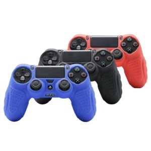 CHINFAI PS4 Controller DualShock4 Skin Grip Anti-Slip Silicone Cover Protector Case for Sony PS4/PS4 Slim/PS4 Pro Controller with 8 Thumb Grips (Black)