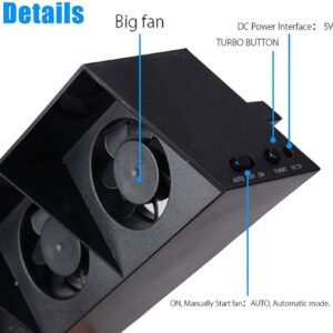 Linkhood Cooling Fan for PS4, USB External Cooler 5 Fan Turbo Temperature Control Cooling Fans for Sony Playstation 4 Gaming Console